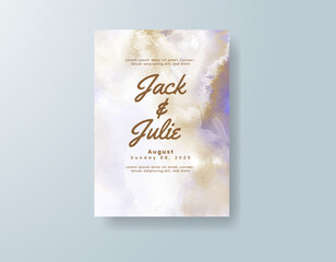 Watercolor wedding invitation card