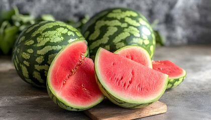 pile of ripe and sweet watermelons