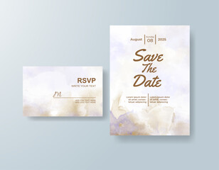 Watercolor wedding invitation card
