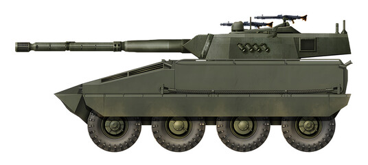 BMP-K-64 105mm (Tank destroyer concept based on the BMP-K-64, with a HITFACT MkI turret and a 105mm gun) © Tikros