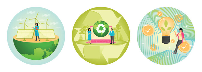 Renewable Energy Solutions. ESG Development Responsibility. Green Renewable Energy.