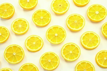 Halved lemons in a continuous white background pattern, pattern, white