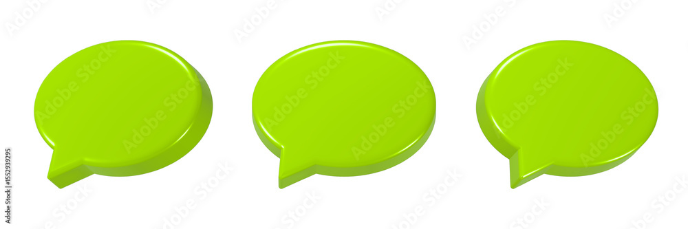 Poster blank chat 3d rendering transparent background set