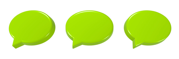 blank chat 3d rendering transparent background set