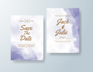 Wedding invitation with abstract splash watercolor