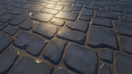 Cobblestone Street Texture Dark Stone Pavement