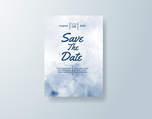 Wedding invitation with abstract splash watercolor