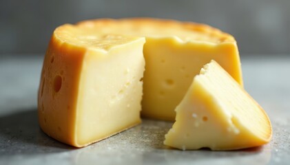 Soft goat cheese, bloomy rind, creamy interior, delicious, homemade