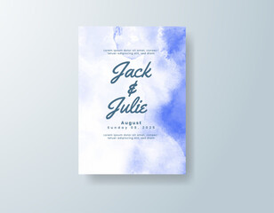 Wedding invitation with abstract splash watercolor