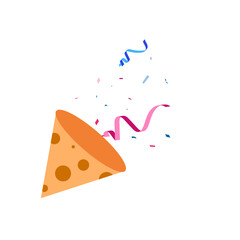 Confetti and Streamers Bursting from Party Popper