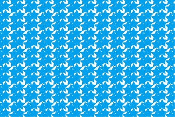 Modern seamless duck icon pattern on blue background, fun abstract minimal vector design perfect for children print, cartoon fabric, or wrapping

