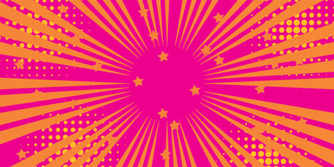 Vibrant Comic Burst Background - Orange and pink Celebration