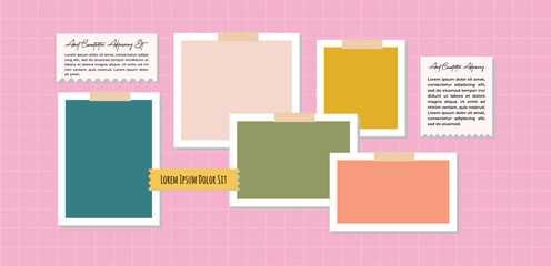 Pictures or photos frame collage layout abstract photo frames and digital photo wall template