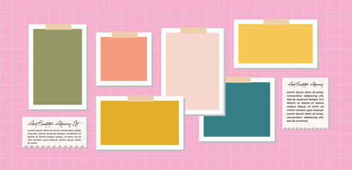 Pictures or photos frame collage layout abstract photo frames and digital photo wall template