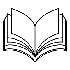 Minimalist Open Book Outline Vector
