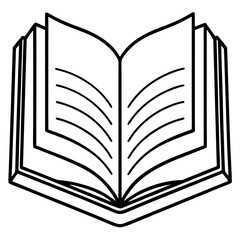Minimalist Open Book Outline Vector