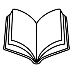Minimalist Open Book Outline Vector