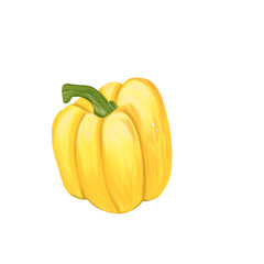 Illustration of a fresh yellow bell pepper 