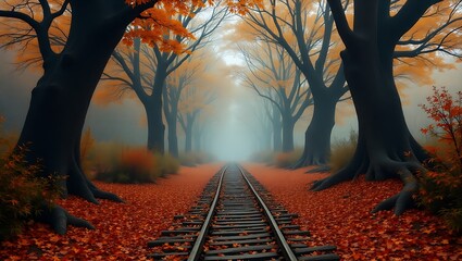 Orange Leaves, Misty Tracks