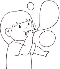 Children playing with soap bubbles