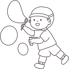 Children playing with soap bubbles