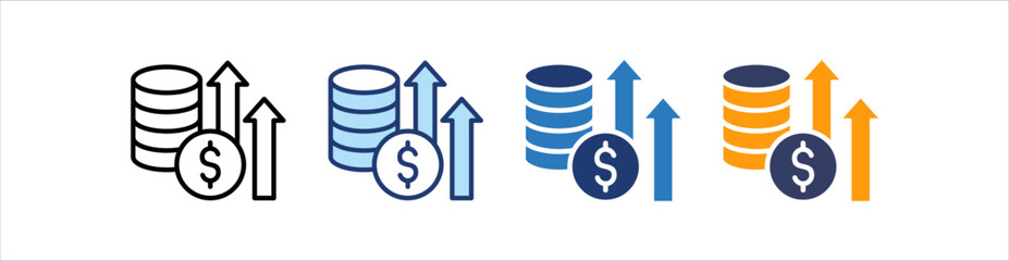 Profit Icon  Set Multiple Style Collection