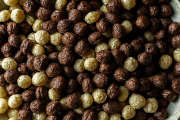 chocolate cereal flakes balls with milk