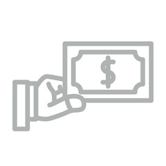 Customer Payment Vector Line Grey Icon Design