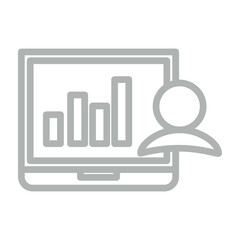 Customer Dashboard Vector Line Grey Icon Design