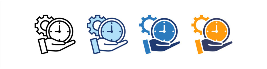Time Management Icon  Set Multiple Style Collection