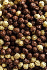 chocolate cereal flakes balls with milk