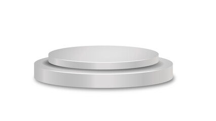 Transparent Background: Sleek two-tiered silver podium, perfect for product display, awards, or modern visual presentations with a clean aesthetic.

