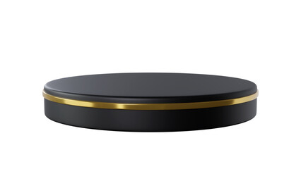 Elegant Black and Gold Product Display Podium with Transparent Background for Showcase and Presentation Needs


