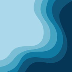 modern summer background with abstract ocean tide shapes in cool blue tones
