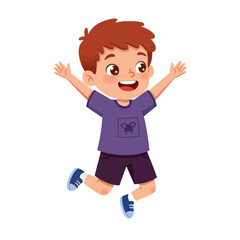 Adorable Cartoon Boy Vector Illustration