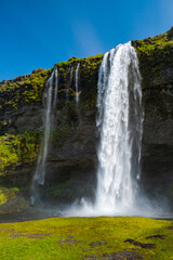 Amazing Seljalandsfoss waterfall in south east Iceland 
