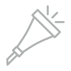 Birthday Party Horn Vector Line Grey Icon Design