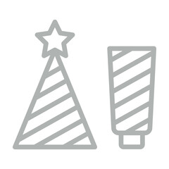 Party Favors Vector Line Grey Icon Design