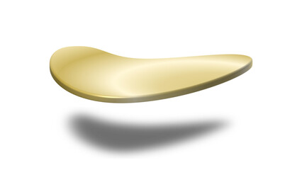 Smooth Gold Organic Shape with Subtle Shadow and Transparent Background, Ideal for Luxurious Accents or Graphic Elements

