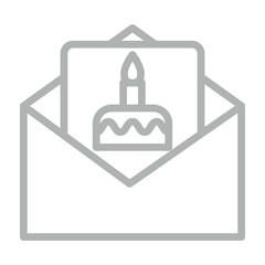 Obraz premium Birthday Invitation Vector Line Grey Icon Design