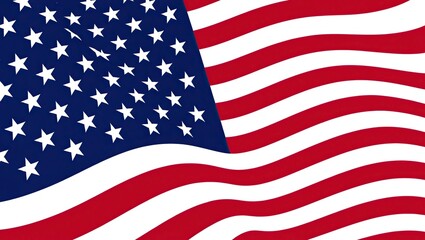Obraz premium American flag design presents patriotic symbolism of the United States waving gently with red stripes and stars.