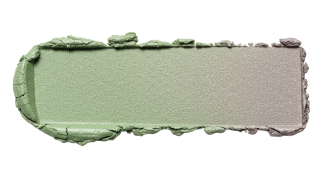 Green and gray gradient makeup powder isolated on transparent background