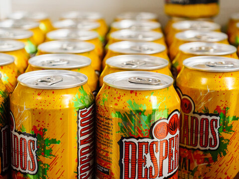 Cans of Desperados Original beer