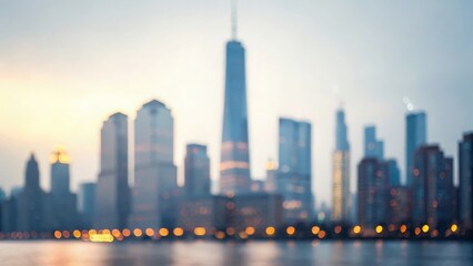 Obraz premium Blurred Corporate Skyline Glow