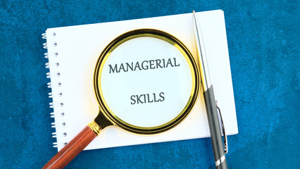 A conceptual phrase on the topic of business MANAGERIAL SKILLS. Managerial concept with delegation.