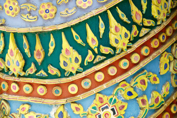 Colorful Ornate Patterns on a Decorative Surface in Close-up View