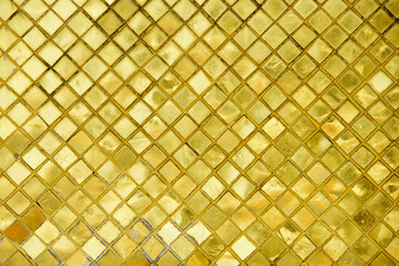 Elegant Golden Mosaic Tile Pattern for Background or Texture Use