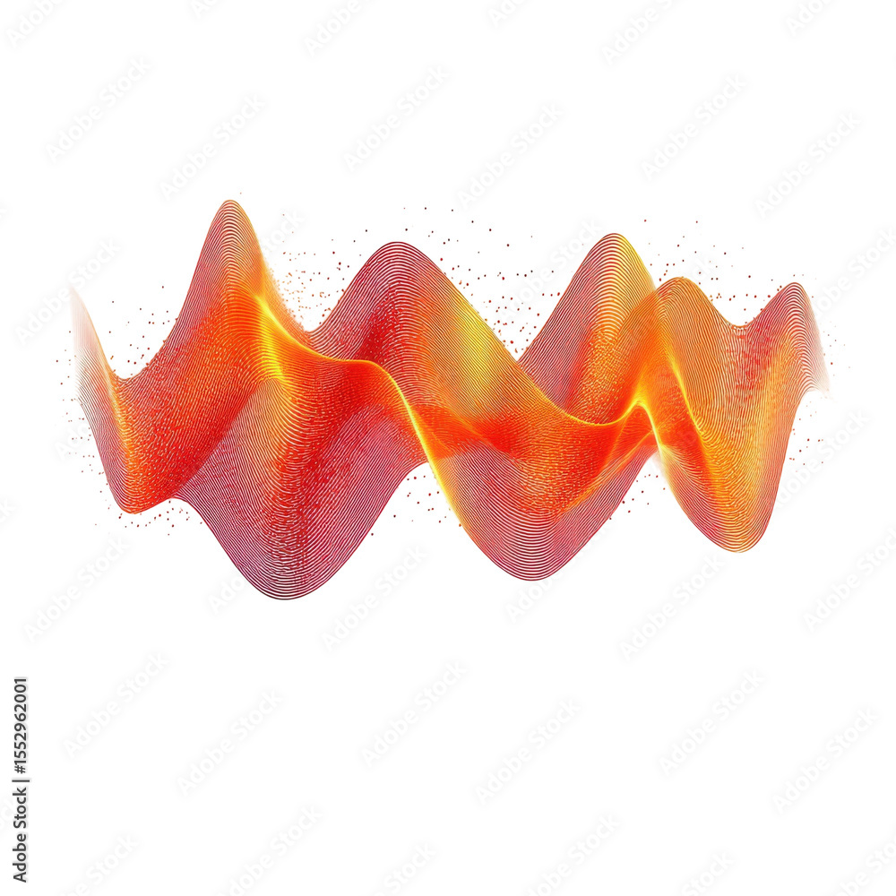 Poster vibrant wavy lines abstract background orange and yellow gradient wave on transparent background