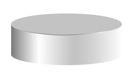 Sleek grey cylindrical display podium, minimalist and versatile for showcasing products with a modern aesthetic on a transparent background.


