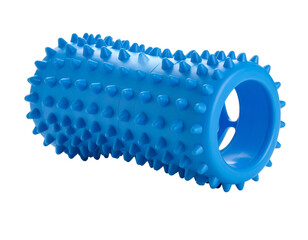 Textured blue rubber chew toy for dogs, promotes dental health and interactive playtime.